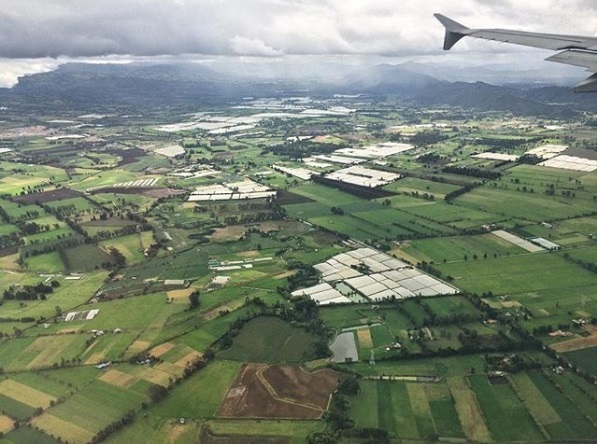 Landing in Bogotá.
