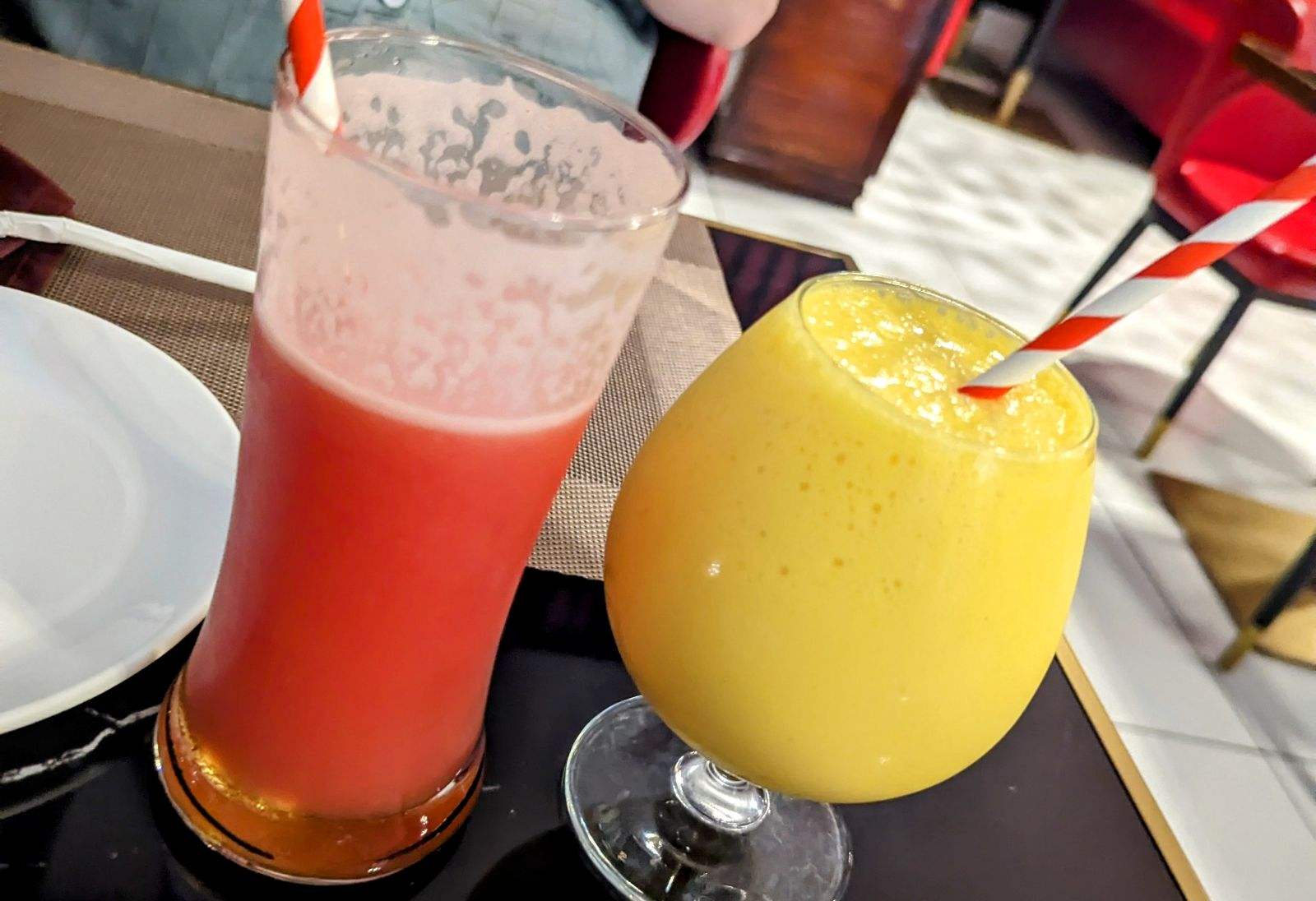 Mango lassi and watermelon at 7 Spices